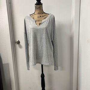 NWT- Blis XL light gray V neck pullover sweaters with long sleeves.